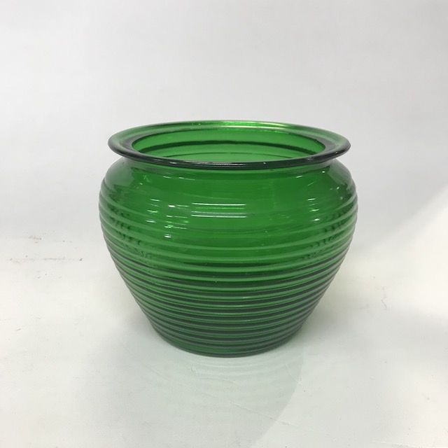 VASE (Small), Green Ribbed Glass